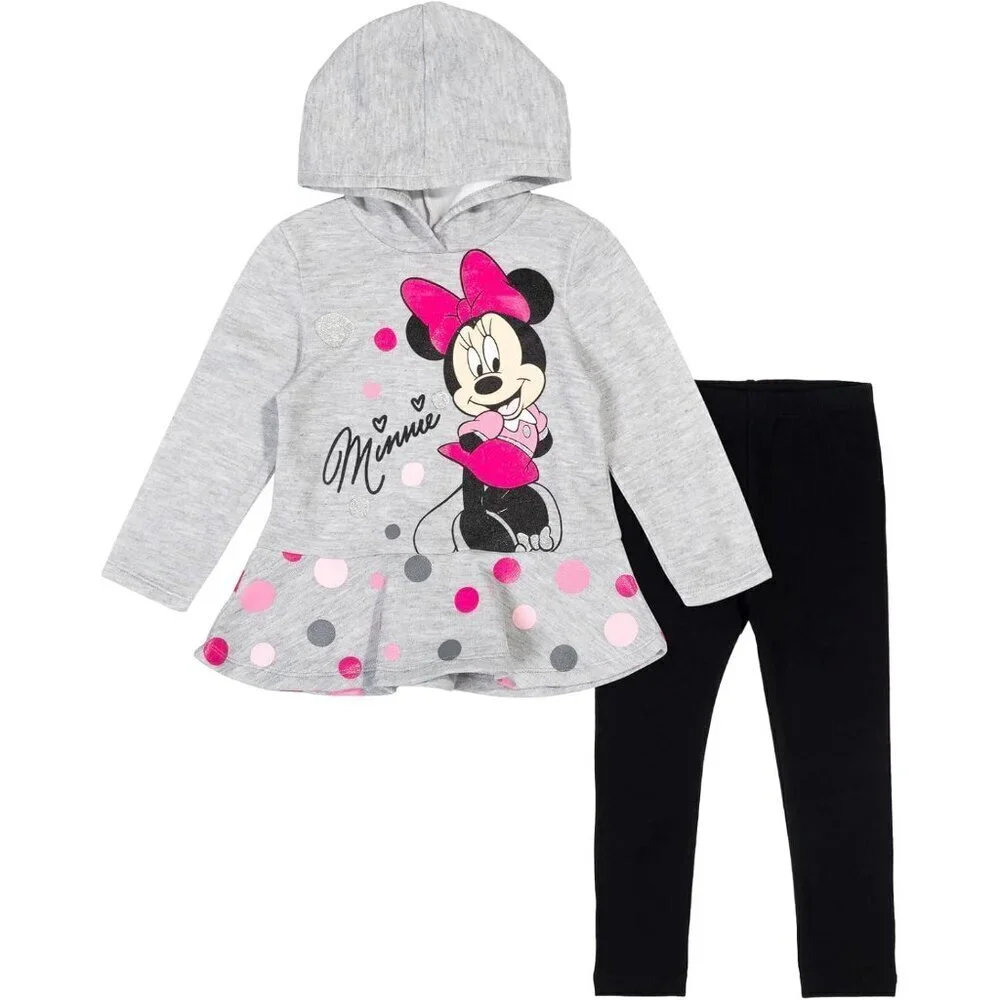 Minnie Mouse Fleece Pullover Crossover Hoodie and Leggings Outfit Set Infant to